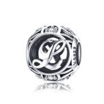 Strieborné písmeno L s pôvabnými kryštálmi