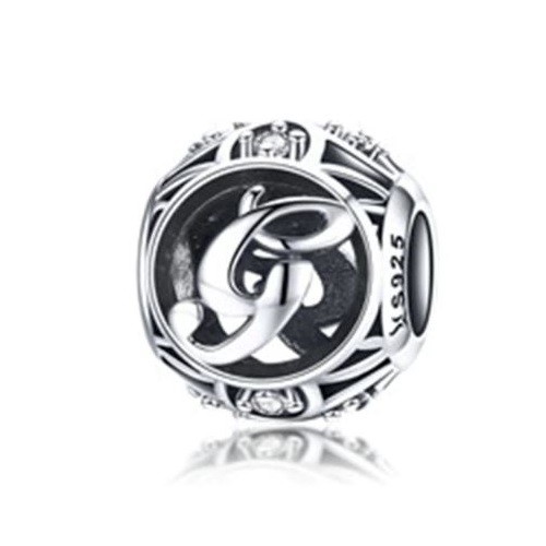 Strieborné písmeno G s pôvabnými kryštálmi