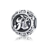 Strieborné písmeno H s pôvabnými kryštálmi