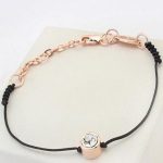 Šnúrkový náramok, Black Gold, zdobený kryštálmi Swarovski