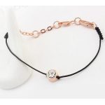 Šnúrkový náramok, Black Gold, zdobený kryštálmi Swarovski