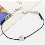 Šnúrkový náramok, čierne rhodium, zdobený kryštálmi Swarovski