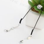 Šnúrkový náramok, čierne rhodium, zdobený kryštálmi Swarovski