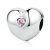 Strieborná perla srdiečka s ružovými kryštálmi