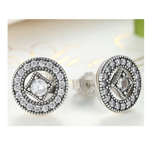 Strieborné vintage náušnice s kamienkami