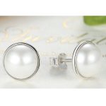Strieborné náušnice s perleťovou vložkou