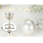 Strieborné náušnice s perleťovou vložkou