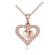 Náhrdelník s dvojitým srdcom, Rosegold, ružové zlato