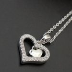 Náhrdelník s dvojitým srdcom, Rhodium