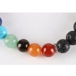 Náramok na vyrovnávanie čakier s lávovým kameňom a polodrahokamami