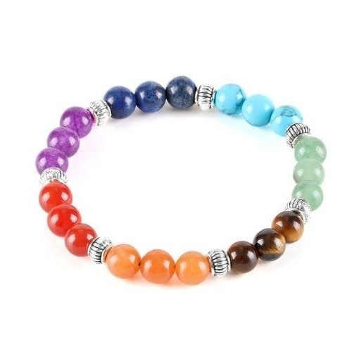 Náramok na vyvažovanie čakier s polodrahokamami