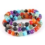 Náramok Hand of Fatima s farbami 7 čakier