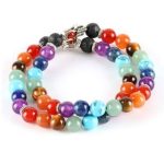 Náramok Hand of Fatima s farbami 7 čakier