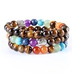 Meditačný náramok s hlavou Budhu a tigrím okom