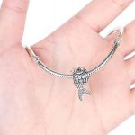 Strieborná rybia perla s krištáľovými kamienkami