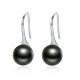 Strieborné náušnice s perlami, čierne