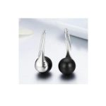 Strieborné náušnice s perlami, čierne