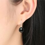 Strieborné náušnice s perlami, čierne