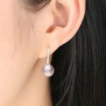 Strieborné náušnice s perlami, fialová