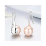 Strieborné náušnice s perlami, ružové