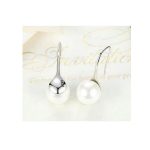Strieborné náušnice s perlami, biele