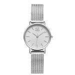 Dámske náramkové hodinky ploché, striebornej farby