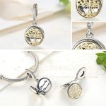 Strieborné kúzlo strom života zdobené kryštálmi