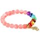 Meditačný náramok s ružovými turmalínovými korálkami, znak OM