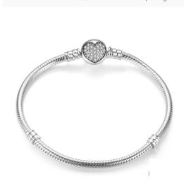 Strieborný náramok so srdiečkom, 19 cm