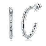 Strieborné napichovacie náušnice s kamienkami