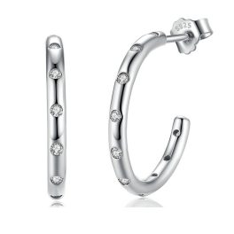Strieborné napichovacie náušnice s kamienkami