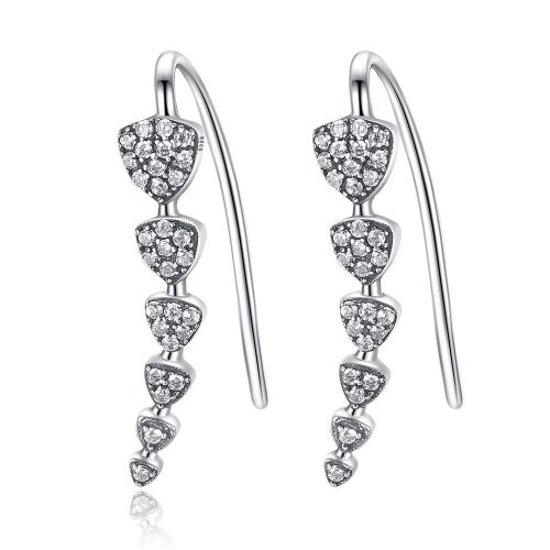 Strieborné náušnice s motívom trojuholníka