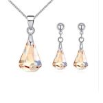 Súprava šperkov v tvare kvapky vody, zdobená kryštálmi Swarovski, GSHA