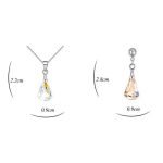 Súprava šperkov v tvare kvapky vody, zdobená kryštálmi Swarovski, AB