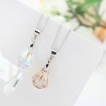 Súprava šperkov v tvare kvapky vody, zdobená kryštálmi Swarovski, AB