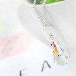 Súprava šperkov v tvare kvapky vody, zdobená kryštálmi Swarovski, AB