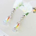 Súprava šperkov v tvare kvapky vody, zdobená kryštálmi Swarovski, AB