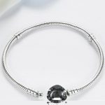 Jednoduchý strieborný náramok s motívom srdca, 19 cm