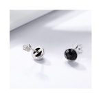 Strieborné náušnice so zirkónovým kryštálom, čierne