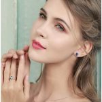 Strieborné náušnice so zirkónovým kryštálom, modrá