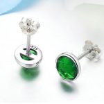 Strieborné náušnice so zirkónovým kryštálom, zelené