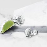 Strieborné náušnice so zirkónovým kryštálom, biela