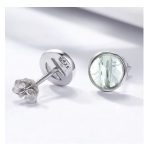 Strieborné náušnice so zirkónovým kryštálom, biela