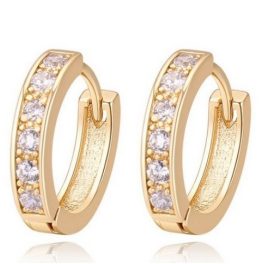 Elegantné kruhové náušnice, trblietavé zlato