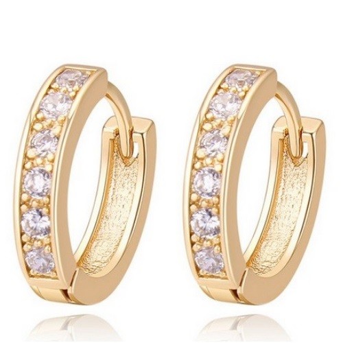 Elegantné kruhové náušnice, trblietavé zlato
