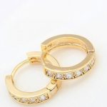 Elegantné kruhové náušnice, trblietavé zlato