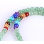 Mala s polodrahokamami, zdobenie strapce, zelená