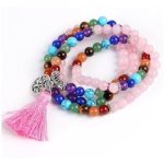 Mala s polodrahokamami, zdobenie strapce, ružové