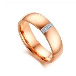 Dámsky snubný prsteň, nerez, zlatá farba, veľkosť 8