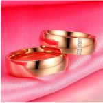 Dámsky snubný prsteň, nerez, zlatá farba, veľkosť 9